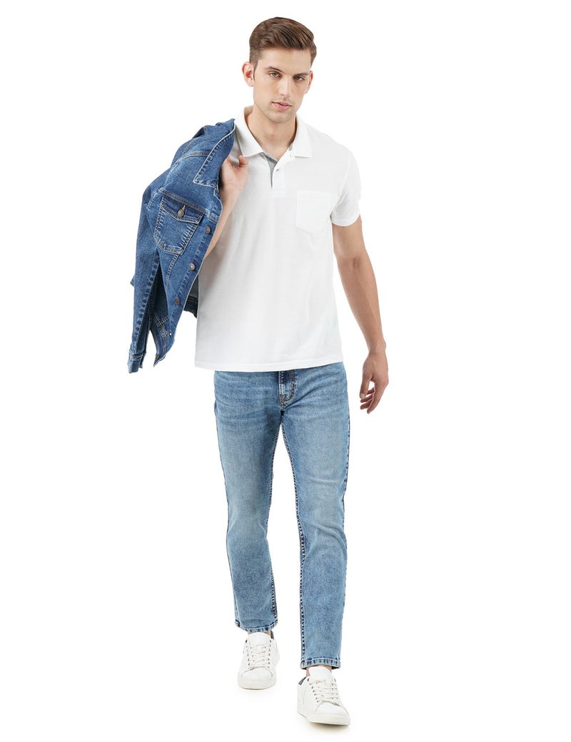 inkd جينز رجالي عادي - متوسط الارتفاع | مزيج القطن | قماش قابل للتمدد | تصميم كلاسيك 5 بوكت - Image 2